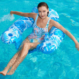 Jasonwell Inflatable Pool Float Chair - Pool Floaties Floating Pool Chair Lounge Floats for Swimming Pool Water Chair Pool Lounger with Cup Holder Pool Toy Party Floaty Adults