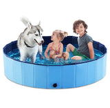 Jasonwell Foldable Dog Pet Bath Pool Collapsible Dog Pet Pool Bathing Tub Kiddie Pool Doggie Wading Pool for Puppy Small Medium Large Dogs Cats and Kids 55.1" Blue