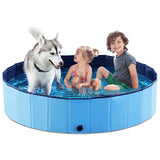 Jasonwell Foldable Dog Pool Collapsible Hard Plastic Dog Swimming Pool Portable Kiddie Pool Pet Pool Doggie Wading Pool Bath Tub for Puppy Small Medium Large Dogs Cats and Kids 55.1