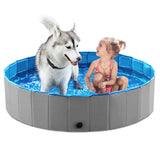 Jasonwell Foldable Dog Pet Bath Pool Collapsible Dog Pet Pool Bathing Tub Kiddie Pool Doggie Wading Pool for Puppy Small Medium Large Dogs Cats and Kids 48" Grey