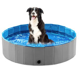 Jasonwell Foldable Dog Pet Bath Pool Collapsible Dog Pet Pool Bathing Tub Kiddie Pool Doggie Wading Pool for Puppy Small Medium Large Dogs Cats and Kids 39.5" Grey