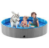 Jasonwell Foldable Dog Pet Bath Pool Collapsible Dog Pet Pool Bathing Tub Kiddie Pool Doggie Wading Pool for Puppy Small Medium Large Dogs Cats and Kids 63" Grey
