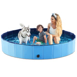 Jasonwell Foldable Dog Pool Collapsible Hard Plastic Dog Swimming Pool Portable Kiddie Pool Pet Pool Doggie Wading Pool Bath Tub for Puppy Small Medium Large Dogs Cats and Kids 79"