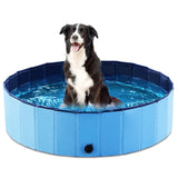 Jasonwell Foldable Dog Pool Collapsible Hard Plastic Dog Swimming Pool Portable Kiddie Pool Pet Pool Doggie Wading Pool Bath Tub for Puppy Small Medium Large Dogs Cats and Kids 39.5