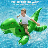 Jasonwell Pool Games Toys Floats - Inflatable Dinosaur Pool Floats with Blow Up Toy Hammers Ride on Pool Floaties for Kids Teens Adults Lounge Rafts Summer Lake Beach Party Decorations (GN&BU, XL) - Jasonwell