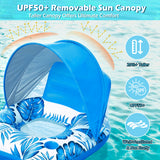 Jasonwell Pool Floats with Canopy - Inflatable Pool Float Adult Lounger Floaties Raft Floating Chair for Swimming Pool Lake Water Lounge Float with Cup Holders Beach Pool Party Toys for Adults - Jasonwell