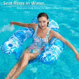 Jasonwell Inflatable Pool Float Chair - Pool Floaties Floating Pool Chair Lounge Floats for Swimming Pool Water Chair Pool Lounger with Cup Holder Pool Toy Party Floaty Adults
