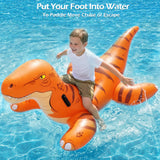 Jasonwell Pool Games Toys Floats - Inflatable Dinosaur Pool Floats with Blow Up Toy Hammers Ride on Pool Floaties for Kids Teens Adults Lounge Rafts Summer Lake Beach Party Decorations (GN.&Org. XL) - Jasonwell