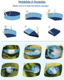 Jasonwell Kiddie Baby Pool with Canopy - Foldable Infant Toddler Kids Pool with Shade Baby Beach Essentials Tent Swimming Wading Pools for Toddlers 1-3 + Kids Dogs Ball Pit Backyard Water Play G, 40" 48" 63" 79" Blue - Jasonwell