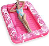 Inflatable Tanning Pool Lounger Float - Jasonwell 4 in 1 Sun Tan Tub Sunbathing Pool Lounge Raft Floatie Toys Water Filled Tanning Bed Mat Pad for Adult Blow Up Kiddie Pool Kids Ball Pit Pool (TR-L)