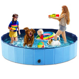 Jasonwell Foldable Dog Pool Collapsible Hard Plastic Dog Swimming Pool Portable Kiddie Pool Pet Pool Doggie Wading Pool Bath Tub for Puppy Small Medium Large Dogs Cats and Kids 87