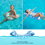 Jasonwell Water Hammock Pool Floats - 2PACK Fabric Inflatable Pool Hammock Float Floaties 4 in 1 (Saddle Lounge Chair Drifter) Lake Beach Floating Loungers Swimming Pool Rafts Toys for Adults (Trop)