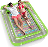 Inflatable Tanning Pool Lounger Float - Jasonwell 4 in 1 Sun Tan Tub Sunbathing Pool Lounge Raft Floatie Toys Water Filled Tanning Bed Mat Pad for Adult Blow Up Kiddie Pool Kids Ball Pit Pool (KR-XXL)