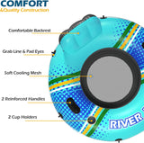 Jasonwell Inflatable River Tube Float - Heavy Duty River Float Pool Floats Lake Premium Water Tubes for Floating Recreational River Raft Lounge Floaties with 2 Cup Holders for Adult