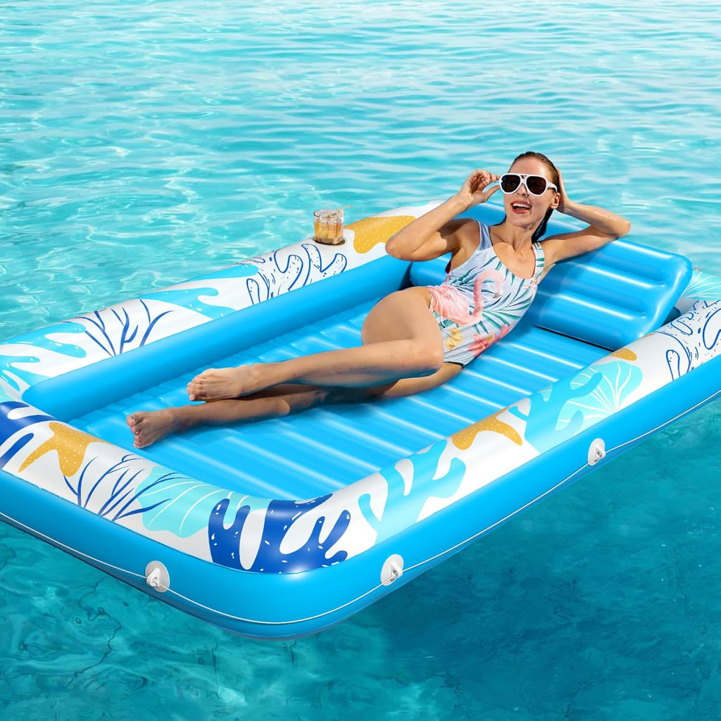 Inflatable Tanning Pool Lounger Float - Jasonwell 4 in 1 Sun Tan Tub S