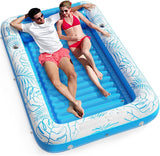 Inflatable Tanning Pool Lounger Float - Jasonwell 4 in 1 Sun Tan Tub Sunbathing Pool Lounge Raft Floatie Toys Water Filled Tanning Bed Mat Pad for Adult Blow Up Kiddie Pool Kids Ball Pit Pool (XXL) - Jasonwell