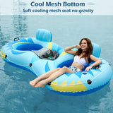 Jasonwell Inflatable River Tube Float - 2 Person Heavy Duty Pool Float With Removable Cooler, Lake Water Tubes for Floating, Raft Lounge Floatie With 2 Cup Holders for Adults