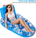 Jasonwell Inflatable Pool Float Adult - Pool Floaties Lounger Floats Raft Floating Chair Water Floaties for Swimming Pool Lake Lounge Float with Cup Holders Beach Pool Party Toys for Adults - Jasonwell