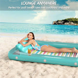 Inflatable Tanning Pool Lounger Float - Jasonwell 4 in 1 Sun Tan Tub Sunbathing Lounge Raft Floatie Toys Water Filled Bed Mat Pad for Adult Blow Up Kiddie Kids Ball Pit XL - Jasonwell