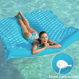 Jasonwell Giant Inflatable Floating Mat - Pool Float Lake Float Raft Lounge Floating Water Mat for Swimming Pool Floatie Lounger Beach Pool Party Toy Adults (Blue-XL)