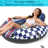 Jasonwell Inflatable River Tube Float - Heavy Duty River Float Pool Floats Lake Premium Water Tubes for Floating Recreational River Raft Lounge Floaties with 2 Cup Holders for Adult