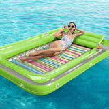 Inflatable Tanning Pool Lounger Float - Jasonwell 4 in 1 Sun Tan Tub Sunbathing Pool Lounge Raft Floatie Toys Water Filled Tanning Bed Mat Pad for Adult Blow Up Kiddie Pool Kids Ball Pit Pool (KR-XXL)