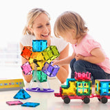 Jasonwell Magnetic Car Truck Wheels Magnetic Vehicles Set Ferris Wheel Kit Propeller Windmill Playset for Magnetic Tiles Magnet Toys Magna Building Blocks Accessories for Toddlers Boys Girls