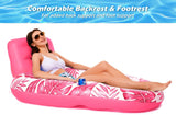 Jasonwell Inflatable Pool Float Adult - Pool Floaties Lounger Floats Raft Floating Chair Water Floaties for Swimming Pool Lake Lounge Float with Cup Holders Beach Pool Party Toys for Adults (T-Rose)