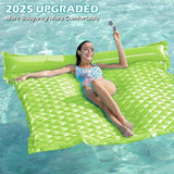 Jasonwell Giant Inflatable Floating Mat - Pool Float Lake Float Raft Lounge Floating Water Mat for Swimming Pool Floatie Lounger Beach Pool Party Toy Adults (Chartreuse-XL)