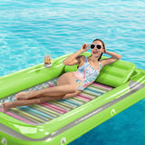 Inflatable Tanning Pool Lounger Float - Jasonwell 4 in 1 Sun Tan Tub Sunbathing Pool Lounge Raft Floatie Toys Water Filled Tanning Bed Mat Pad for Adult Blow Up Kiddie Pool Kids Ball Pit Pool (KR-L)