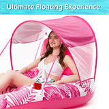 Jasonwell Pool Floats with Canopy - Inflatable Pool Float Adult Lounger Floaties Raft Floating Chair for Swimming Pool Lake Water Lounge Float with Cup Holders Beach Pool Party Toys for Adults (Rose)