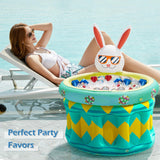 Jasonwell Inflatable Pool Party Cooler - Ice Bucket Drink Holder Luau Hawaiian Tropical Beach Themed Birthday Easter Party Decorations Favors Supplies Decor Blow Up Drink Cooler Outdoor Kids Adults - Jasonwell