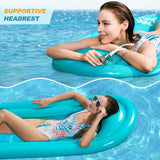 Jasonwell Inflatable Pool Lounger Float - Pool Float Stable Relaxing Water Hammock Floatie for Swimming Pool Tanning Lounge Floating Pool Party Toy for Adults Kids (Blue w Mesh)