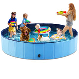 Jasonwell Foldable Dog Pool Collapsible Hard Plastic Dog Swimming Pool Portable Kiddie Pool Pet Pool Doggie Wading Pool Bath Tub for Puppy Small Medium Large Dogs Cats and Kids 97"