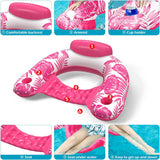 Jasonwell Pool Float with Canopy - Inflatable Pool Floaties Adult Floating Pool Chair Lounge Floats for Swimming Pool Water Chair Pool Lounger with Cup Holders Pool Toy Party Floaty for Adults