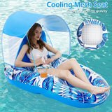 Jasonwell Pool Floats with Canopy - Inflatable Pool Float Adult Lounger Floaties Raft Floating Chair for Swimming Pool Lake Water Lounge Float with Cup Holders Beach Pool Party Toys for Adults