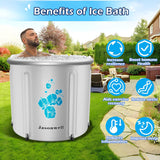 Jasonwell Ice Bath Tub for Athletes - Heavy Duty Cold Water Therapy Plunge Tub Ice Pod for Recovery Portable Ice Barrel Plunge Pool for Outdoor Inflatable Hot Tub Bathtub at Home for Adults 90 gal - Jasonwell