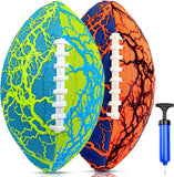 Jasonwell Pool Beach Water Football - 2 Pack Waterproof Football Strong Grip Fun Water Toys Games for Swimming Pool Beach Lake Park Backyard Outdoor Play for Kids Children Teens Adults Family (O&G)