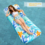 Jasonwell Inflatable Pool Float Lounge - 2 Pack Floaties Rafts for Adults Floating Lounger Sun Tanning Floats Cool Water Floaty Swimming Lake Beach Party Toys (BlueBeige)