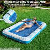 Inflatable Tanning Pool Lounger Float - Jasonwell 4 in 1 Sun Tan Tub Sunbathing Pool Lounge Raft Floatie Toys Water Filled Tanning Bed Mat Pad for Adult Blow Up Kiddie Pool Kids Ball Pit Pool (XXL) - Jasonwell