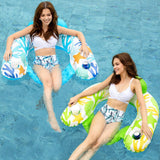 Jasonwell Inflatable Pool Float Chair - Pool Floaties Floating Pool Chair Lounge Floats for Swimming Pool Water Chair Pool Lounger with Cup Holder Pool Toy Party Floaty Adults (Oceanblue-L)