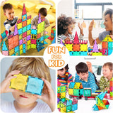 Jasonwell Magnetic Tiles Kids Magnetic Blocks Building Sets 3D Magnet Tile Building Blocks Magna Construction Educational STEM Toys Gifts for Toddlers Boys Girls 3 4 5 6 7 8 9 10 + Year Old