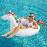 Inflatable Unicorn Flamingo Pool Floats - Jasonwell 2 Pack Pool Floaties Inflatables Rafts for Swimming Pool Tubes for Floating Lake Beach Floaty Swim Rings Pool Party Toys for Adults Kids