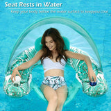 Jasonwell Pool Float with Canopy - Inflatable Pool Floaties Adult Floating Pool Chair Lounge Floats for Swimming Pool Water Chair Pool Lounger with Cup Holders Pool Toy Party Floaty for Adults (Gr-XL) - Jasonwell
