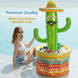 Jasonwell Inflatable Pool Party Cooler - Fiesta Cactus Ice Bucket Luau Hawaiian Tropical Beach Themed Birthday Easter Party Decorations Favors Supplies Decor Blow Up Drink Cooler Outdoor Kids - Jasonwell