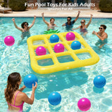 Jasonwell Tic-Tac-Toe Pool Toys Games Floating Tic Tac Toe Pool Games with 10 Balls - Jasonwell
