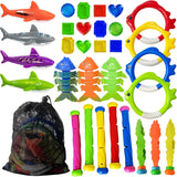 Jasonwell Pool Diving Toys Games - 31 PCS Swimming Pool Toys for Kids Teens with Diving Rings Dive Sticks Underwater Treasures Torpedo Bandits Fish Toys etc Fun Water Swim Toys for Boys Girls Adults - Jasonwell