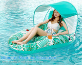 Jasonwell Pool Floats with Canopy - Inflatable Pool Float Adult Lounger Floaties Raft Floating Chair for Swimming Pool Lake Water Lounge Float with Cup Holders Beach Pool Party Toys for Adults