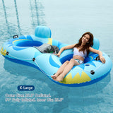 Jasonwell Inflatable River Tube Float - 2 Person Heavy Duty Pool Float With Removable Cooler, Lake Water Tubes for Floating, Raft Lounge Floatie With 2 Cup Holders for Adults