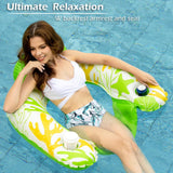 Jasonwell Inflatable Pool Float Chair - 2Pack Floating Pool Chair Lounge Floats for Swimming Pool Water Chair Pool Lounger with Cup Holder Pool Toy Party Floaties for Adults (BB-L)